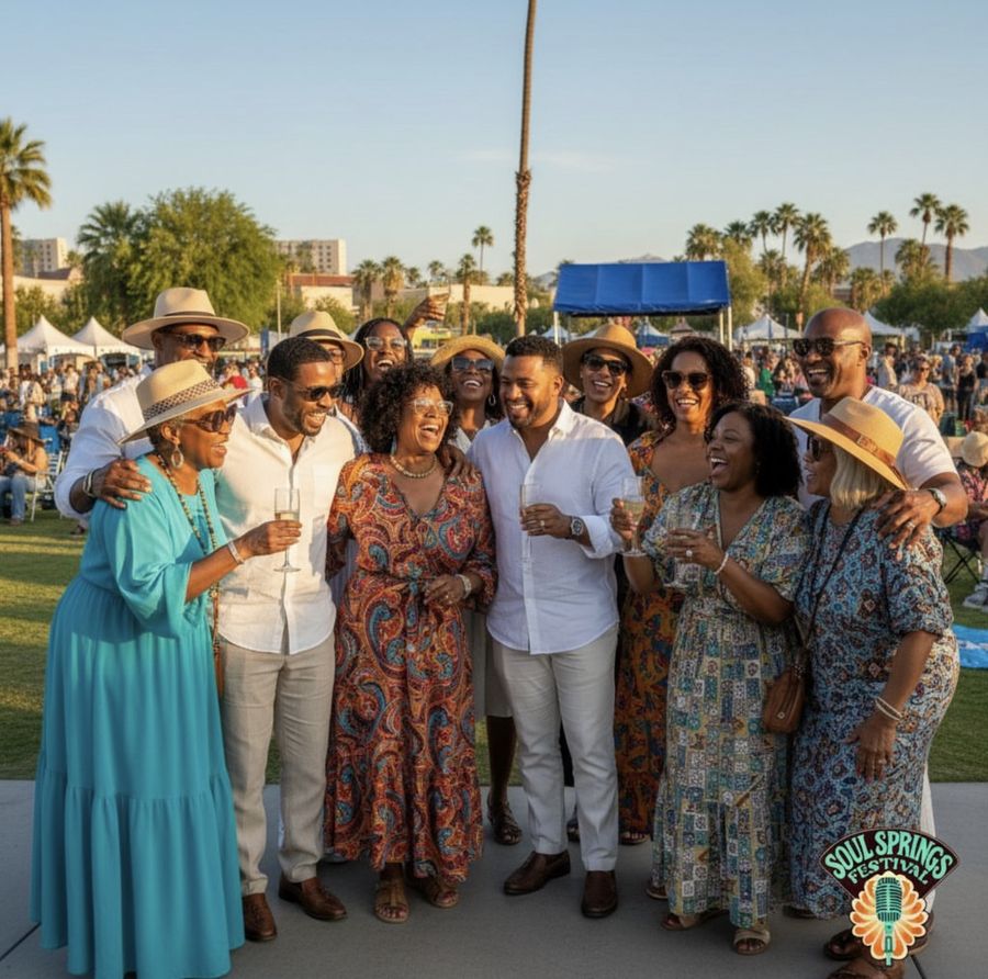 A group of friends at the festival