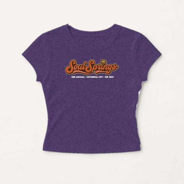 Soul Springs baby tee in deep purple heather