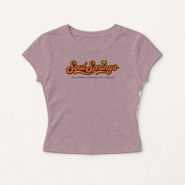 Soul Springs baby tee in mauve heather